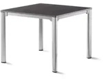 Sieger Exclusiv Loft-Tisch 95x95cm Aluminium graphit, Vivodur Schiefer anthrazit