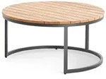Niehoff Serra Lounge-Tisch rund 80x41cm, Teakholz, Gestell Aluminium anthrazit