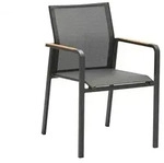 Zebra Bee Sessel graphite Armlehnen Teak