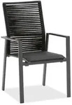 Niehoff Cervo Hochlehner, Kordel schwarz, Aluminium Gestell anthrazit, stapelbar