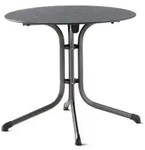 Sieger Klapptisch Polytec Schiefer anthrazit 85cm rund Gestell eisengrau