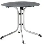 Sieger Klapptisch Polytec Schiefer anthrazit rund 85cm, Gestell graphit
