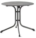 Sieger Klapptisch Polytec Beton hell 85cm rund Gestell eisengrau