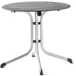 Sieger Klapptisch Polytec Beton hell 85cm rund, Gestell graphit