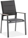 Niehoff Revent Hochlehner Aluminium anthrazit, Teak-Armlehnen, stapelbar