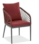 Niehoff Pino Designstuhl rot, Gestell Aluminium anthrazit, inkl. Polster