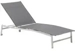 Zebra One Liege Dark Platinum Edelstahl, R&uuml;ckenteil verstellbar, rollbar 210 cm x 65