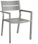 Brafab Delia Armlehnstuhl, Aluminium Khaki, stapelbar