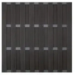 Groja WPC Fertigzaun 180x180cm gerillt anthrazit - Riegel DB703