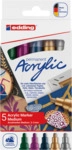 EDDING 5100/5F - Acrylmarker, 2 mm - 3 mm, metallic, 5er Pack