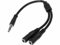 ST MUY1MFFS - Audio Kabel, 3,5 mm Klinkenstecker auf 2x Kupplung, 0,2 m