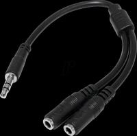 ST MUY1MFFS - Audio Kabel, 3,5 mm Klinkenstecker auf 2x Kupplung, 0,2 m