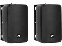 OMNI 11036950 - 2-Wege-Lautsprecherpaar mit Halterung, 40 W, 16 Ohm, schwarz