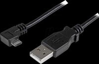 ST USBAUB2MRA - Sync- & Ladekabel, USB-A > Micro-B, 2 m, gewinkelt, schwarz