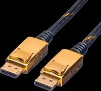 ROLINE 11045646 - DisplayPort Kabel, DP 1.2 Stecker, 4K@60 Hz, 3,0 m, gold