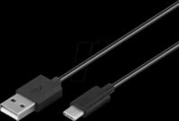 GOOBAY 59124 - Sync- & Ladekabel, USB-A -> USB-C&trade;, 3,0 m, schwarz