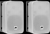 OMNI 11036951 - 2-Wege-Lautsprecherpaar mit Halterung, 40 W, 16 Ohm, wei&szlig;