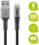 GOOBAY 49268 - Sync- & Ladekabel, USB-A > Lightning, 1,0 m,Textil, schwarz
