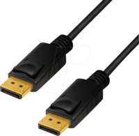 LOGILINK CV0120 - DisplayPort Kabel, DisplayPort 1.4 Stecker, 8K/60Hz, 2 m, schwar