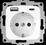 2USB ICP AC RWG - 2USB inCharge PRO - Reinwei&szlig; gl&auml;nzend USB Steckdose