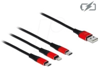 DELOCK 85891 - Ladekabel 3 in 1 f&uuml;r Lightning&trade; / Micro USB / USB Type-C&trade; 30 cm