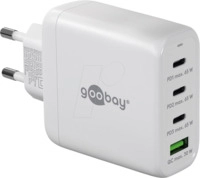 GOOBAY 64822 - USB-Ladeger&auml;t, 68 W, 1x USB-A (QC), 3x USB-C (PD), GaN, wei&szlig;