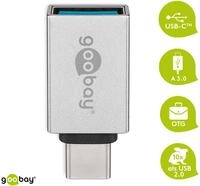 GOOBAY 56620 - USB C Stecker auf USB 3.0 A Buchse, silber