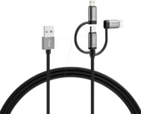 VARTA 57937 - 3in1 Ladekabel Micro B/ Typ C/ Lightning 2,0m