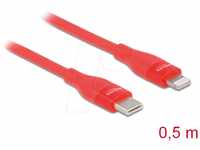DELOCK 86633 - Sync- & Ladekabel, USB-C -> Lightning™ Stecker, Mfi, 0,5 m, rot