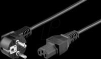 GOOBAY 93277 - Netzkabel, Schutzkontaktstecker, gew, 2 m, schw, C15
