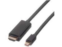 ROLINE 11045795 - Mini DisplayPort 1.2 auf HDMI A Stecker, 4K 60Hz, 1,0 m