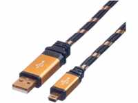 ROLINE 11028823 - USB 2.0 Kabel, A Stecker auf Mini-B Stecker, 3,0 m