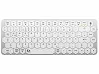 KEYSONIC 61010 - Tastatur, Bluetooth, kompakt, silber/weiß