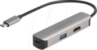 DELOCK 61060 - Adapter, USB-C > HDMI, 4K 60Hz, USB-A, USB-C