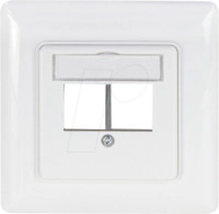 LOGILINK NK4059 - Unterputzdose f&uuml;r 2 Keystone-Module, gerader Auslass, signalwei&szlig;