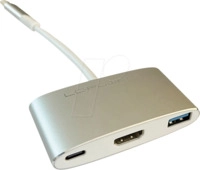 LC-HUB-C-MULTI-4 - Adapter, USB-C Stecker > HDMI-A + USB-A Buchse + PD, 4K