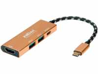 ROLINE 12021119 - USB 3.0 Hub 4 Port, USB-C zu 2x USB-A, 1x HDMI, 1x PD