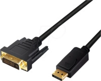 LOGILINK CV0133 - Displayport 1.2 Stecker auf DVI 24+1 Stecker, 1080p, 5 m