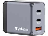 VERBATIM 32201 - USB-Ladegerät, 65 W, 2x USB-C PD, 1x USB-A QC 3.0, GaN