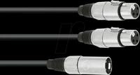 OMNI 30225210 - Adapterkabel XLR Stecker / 2x XLR Buchse, 1,5 m, schwarz