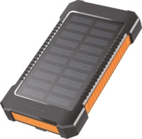LOGILINK PA0304 - Powerbank, 8000 mAh, 2x USB-A, Solar, schwarz-orange, Leuchte