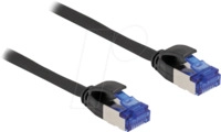 DELOCK 80225 - Patchkabel, Cat.6a, S/FTP, Slim, 0,25 m, schwarz