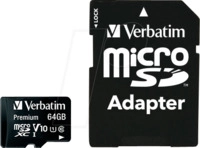 VERBATIM 44084 - MicroSDXC-Speicherkarte 64GB, Verbatim, Class 10 VERBATIM 44084 - MicroSDXC-Speicherkarte 64GB, Verbatim, Class 10