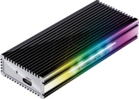 LC-M2-C-MULTIRGB - Externes M.2 SATA/NVMe SSD Geh&auml;use, RGB, USB 3.1