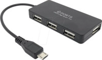 SERT 125150 - USB 2.0 4-port Micro USB OTG Hub schwarz
