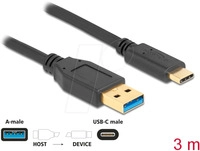 DELOCK 84006 - USB Kabel 10 Gbps, A Stecker auf C Stecker, 3 m