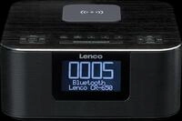 LENCO CR-650BK - DAB+/UKW Radiowecker, LCD-Display, Bluetooth, Wireless Charging