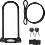 BIKE 675670 - Fahrrad - B&uuml;gelschloss, &Oslash; 16 mm, 28 cm, 120 cm Kabel, mit Halter