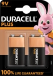 DURA PLUS 9V2 - Duracell Plus, Alkaline Batterie, 9-V-Block, 2er-Pack
