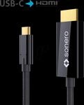 SON X-UCC010-020 - USB C Stecker auf HDMI Kabel, DP Mode, 4K60 , 2 m, schwarz